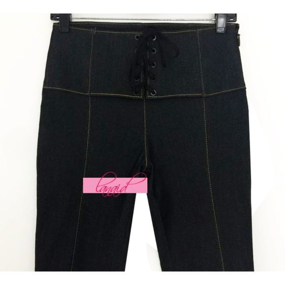 Cinq A Sept Andie Lace-Up Skinny Leg Ankle Jeans High-Rise Waist Corset Zippers - Picture 10 of 13